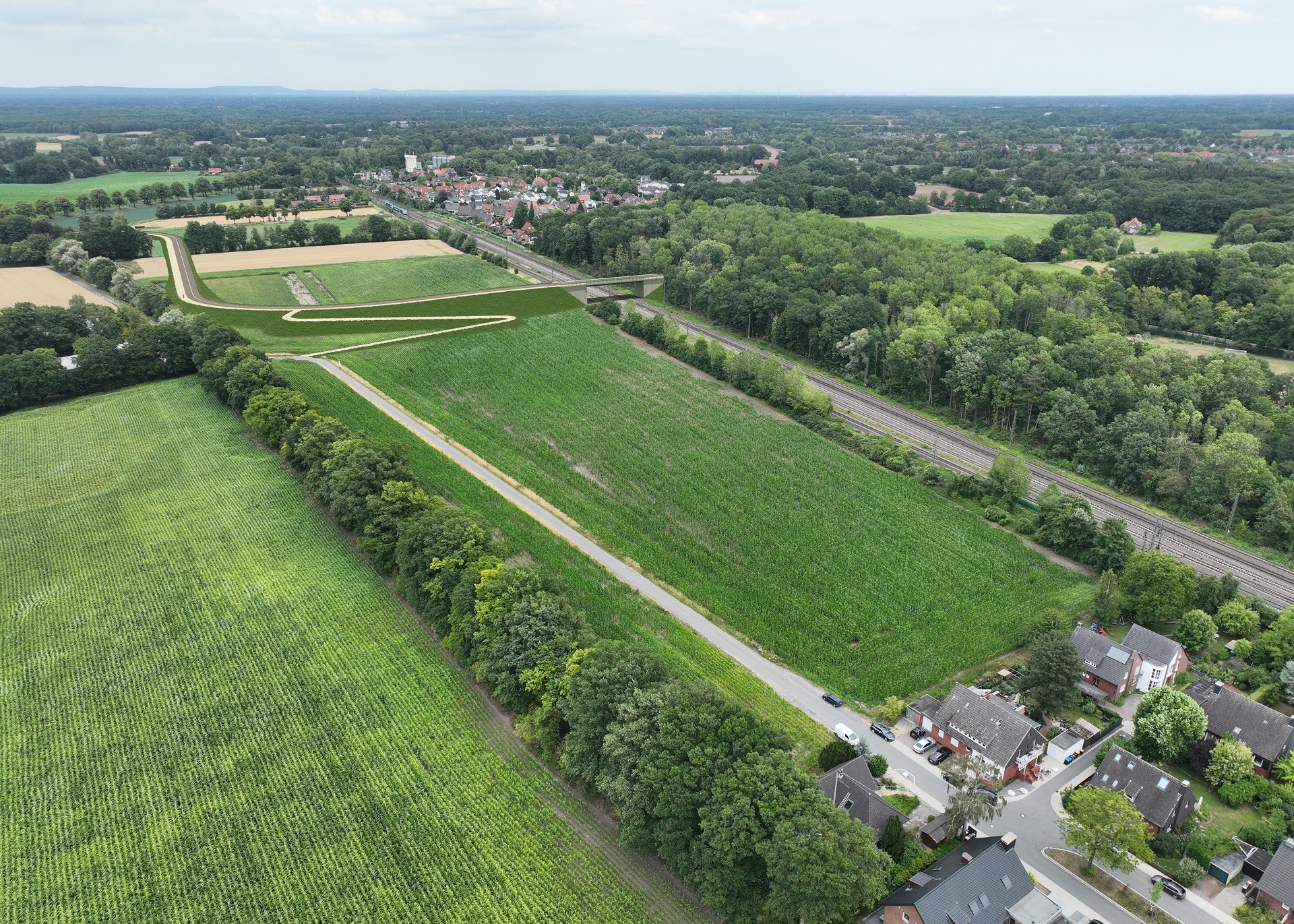 Visualisierung der Variante der Bahn mit einer berfhrung zwischen Sudmhle und Mariendorf.